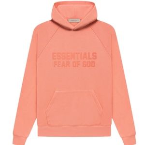 BRAND NEW ESSENTIALS FEAR OF GOD Relaxed Fit Hoodie, Coral, 2XL!!!